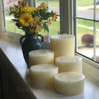 Giant Six Inch Wide White Beeswax 4 Wick Candles - BIG FRENCHIES