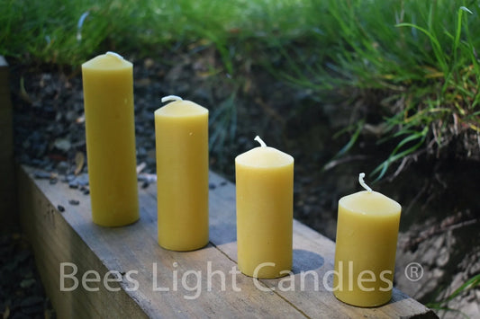 1.25" Wide Beeswax Pillar Candles - BIG FRENCHIES