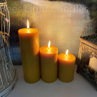Four Inch Wide Beeswax Pillar Candles Full Set - BIG FRENCHIES