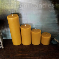 Four Inch Wide Beeswax Pillar Candles Full Set - BIG FRENCHIES