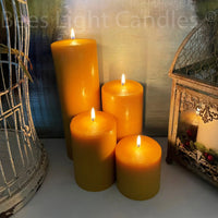 Four Inch Wide Beeswax Pillar Candles Full Set - BIG FRENCHIES
