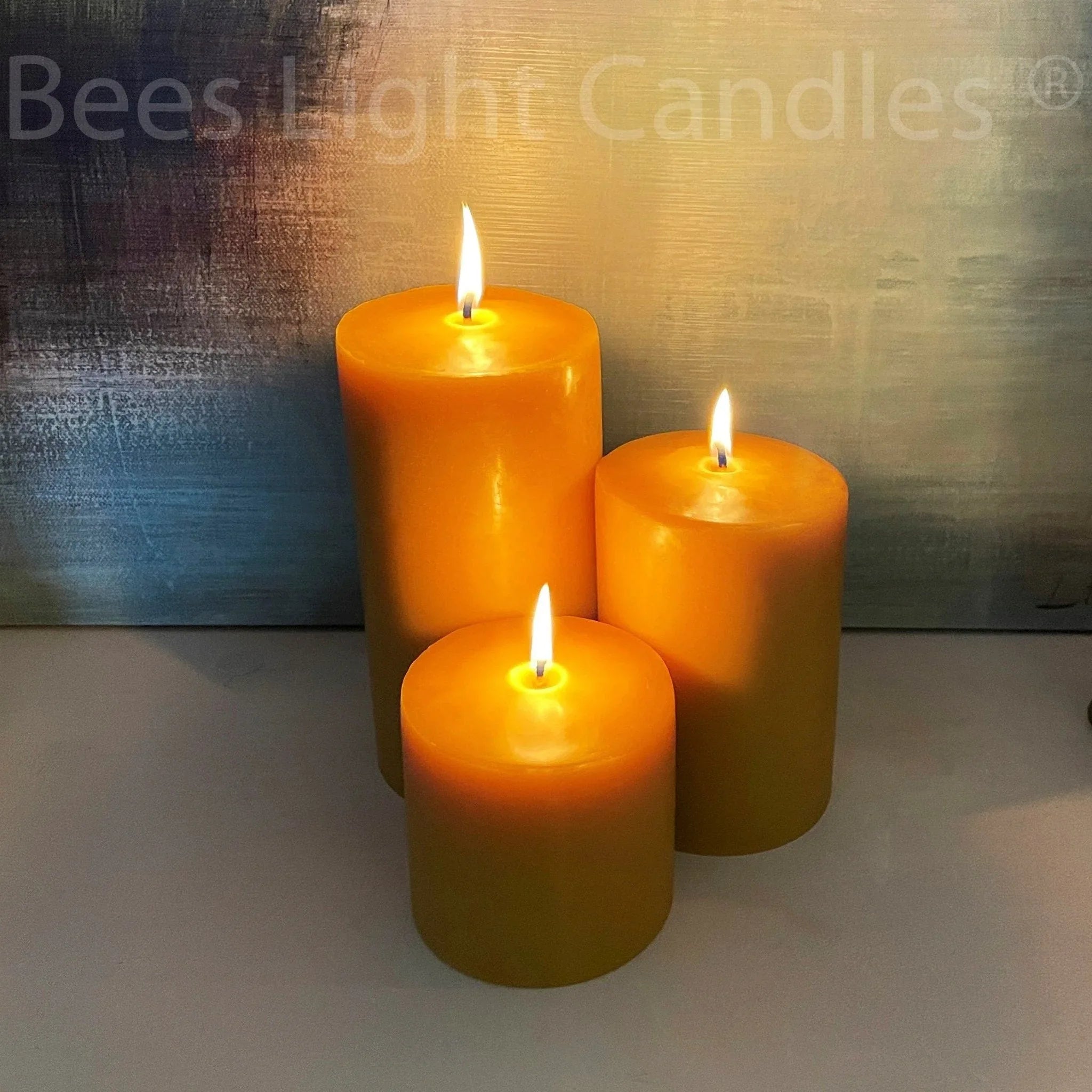Four Inch Wide Beeswax Pillar Candles Full Set - BIG FRENCHIES