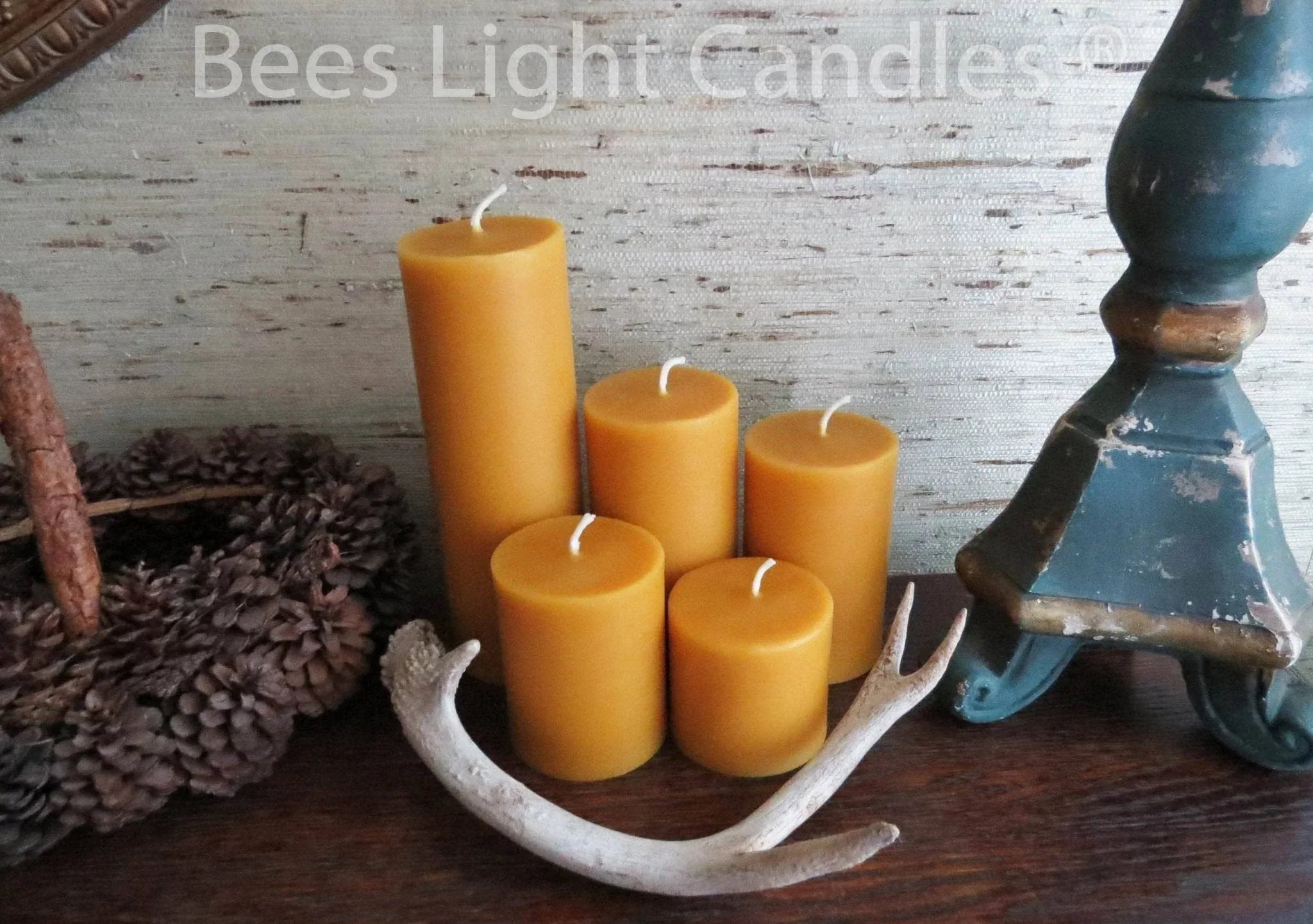 3 Inch Yellow Beeswax Pillar Candles - BIG FRENCHIES
