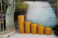 3 Inch Yellow Beeswax Pillar Candles - BIG FRENCHIES
