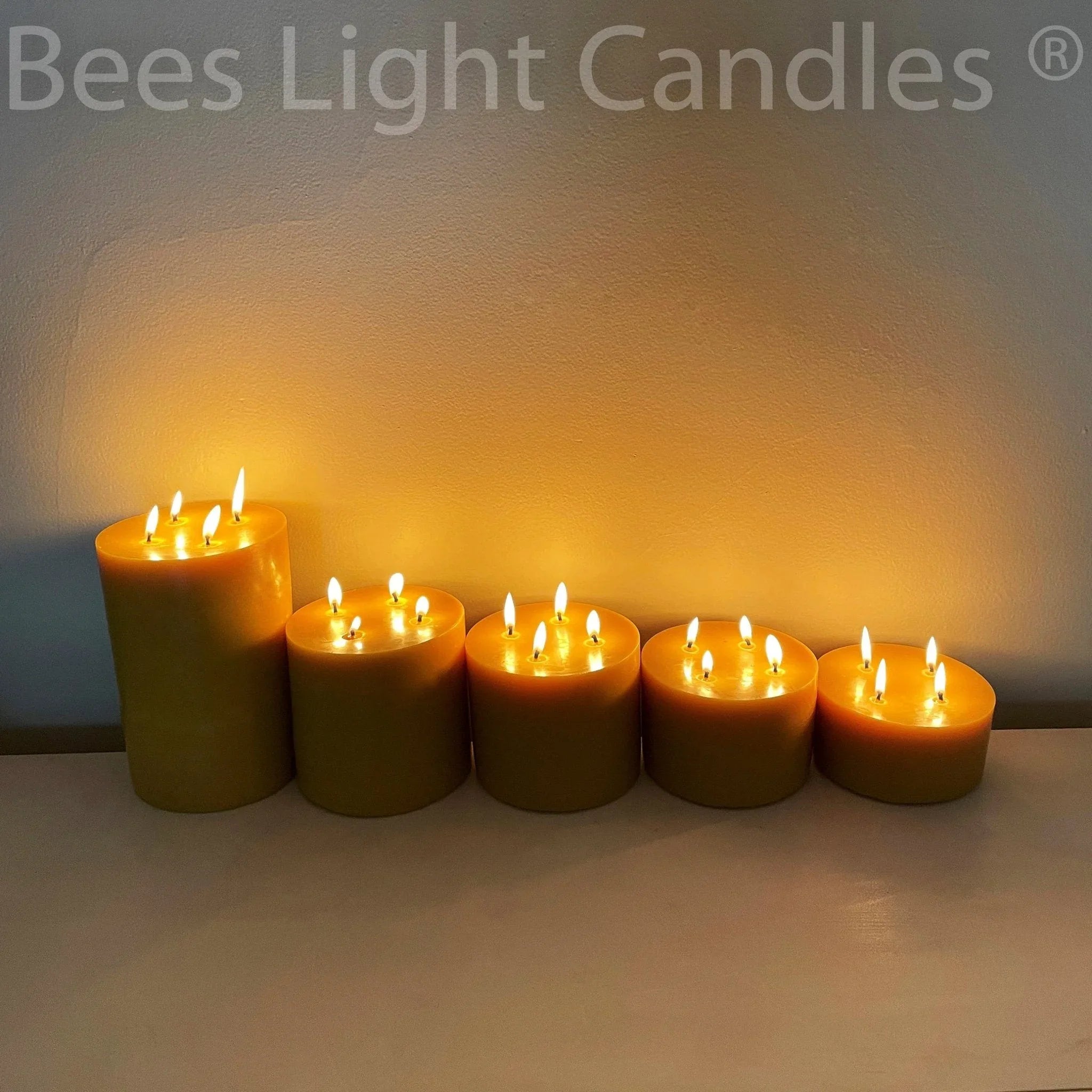 Giant Six Inch Wide Beeswax 4 Wick Candles - BIG FRENCHIES