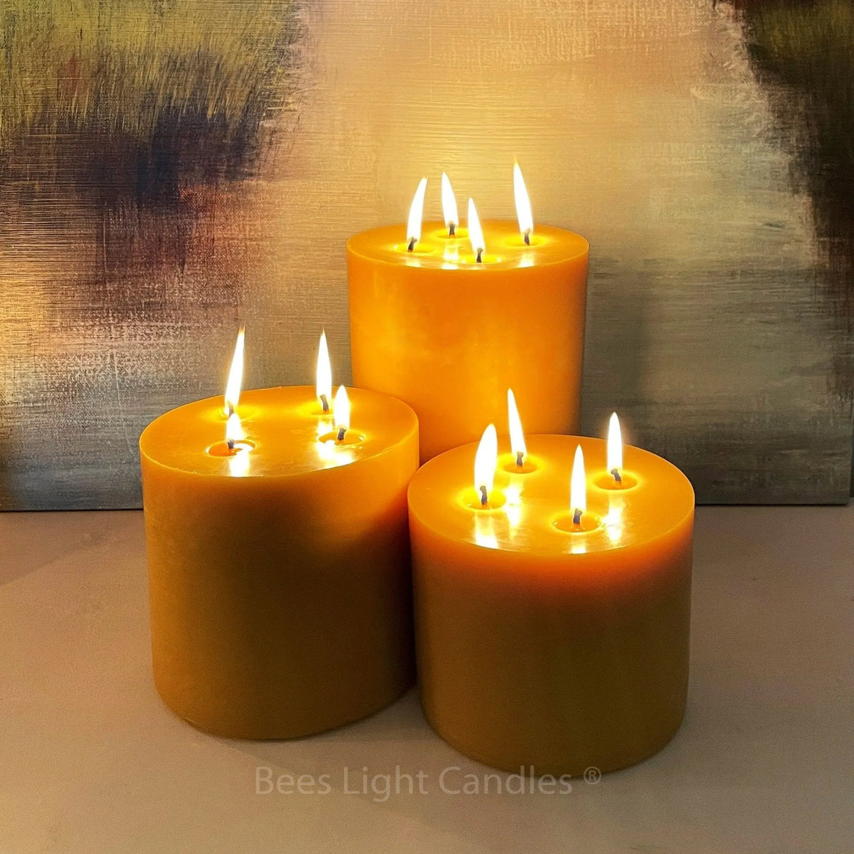 Giant Six Inch Wide Beeswax 4 Wick Candles - BIG FRENCHIES