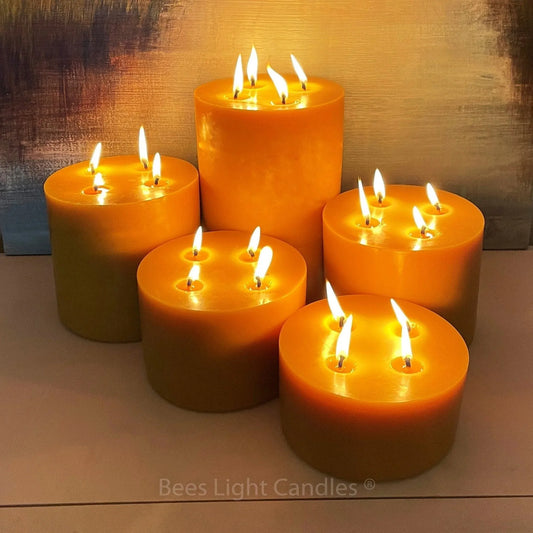 Giant Six Inch Wide Beeswax 4 Wick Candles - BIG FRENCHIES