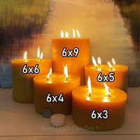 Giant Six Inch Wide Beeswax 4 Wick Candles - BIG FRENCHIES