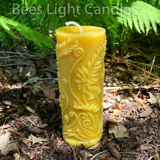 Fern Pillar Beeswax Candle - BIG FRENCHIES