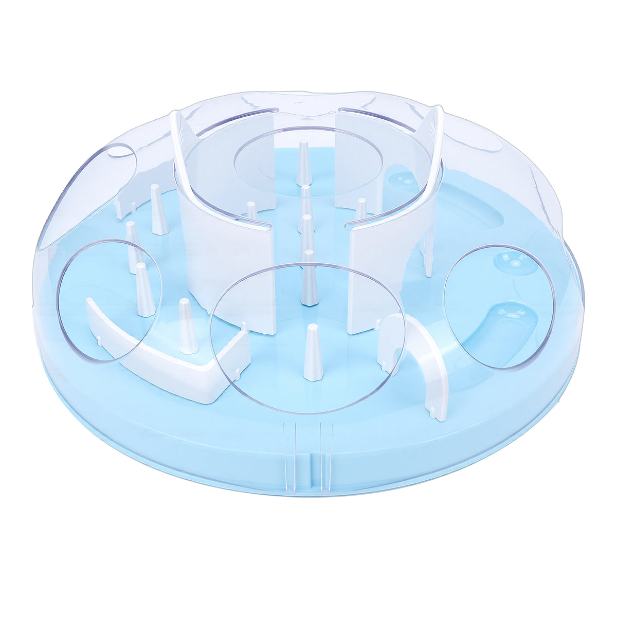 Interactive Cat Puzzle Feeder Funny Cat Puzzle Food Dispenser Enrichment Toy For Pets Play And Exercise Blue