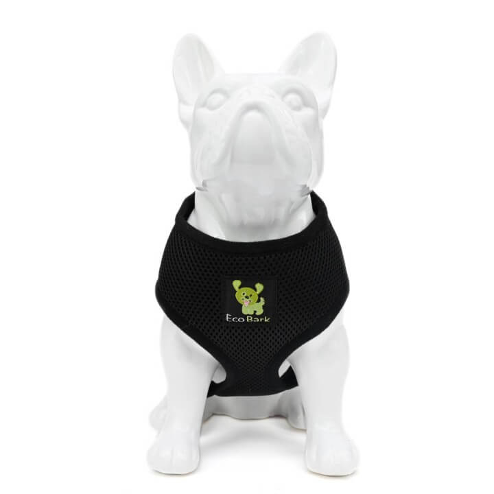 EcoBark Black Dog Harness - Over-the-Head Dog Vest Halter Dog for Small to Medium Dogs and Puppies - BIG FRENCHIES