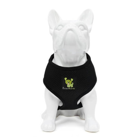 EcoBark Black Dog Harness - Over-the-Head Dog Vest Halter Dog for Small to Medium Dogs and Puppies - BIG FRENCHIES