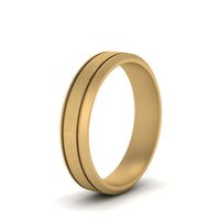 Beveled Inlay Mens Wedding Band