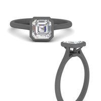 Asscher Cut Petite Bezel Solitaire Engagement Ring
