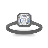 Asscher Cut Petite Bezel Solitaire Engagement Ring