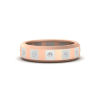 Bezel Round Mens Wedding Ring