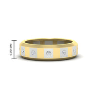Bezel Round Mens Wedding Ring