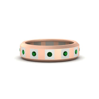 Bezel Round Mens Wedding Ring