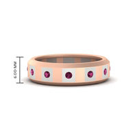 Bezel Round Mens Wedding Ring