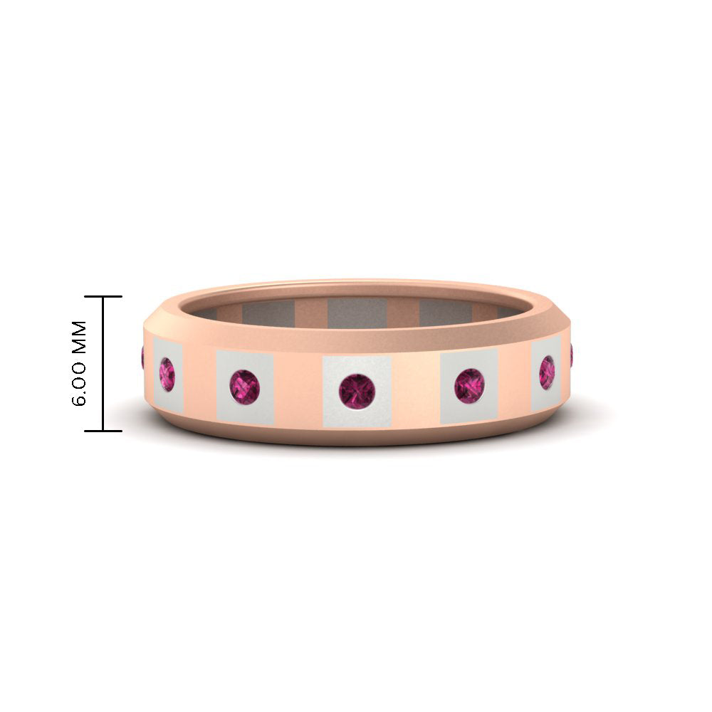 Bezel Round Mens Wedding Ring