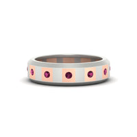 Bezel Round Mens Wedding Ring