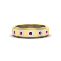Bezel Round Mens Wedding Ring