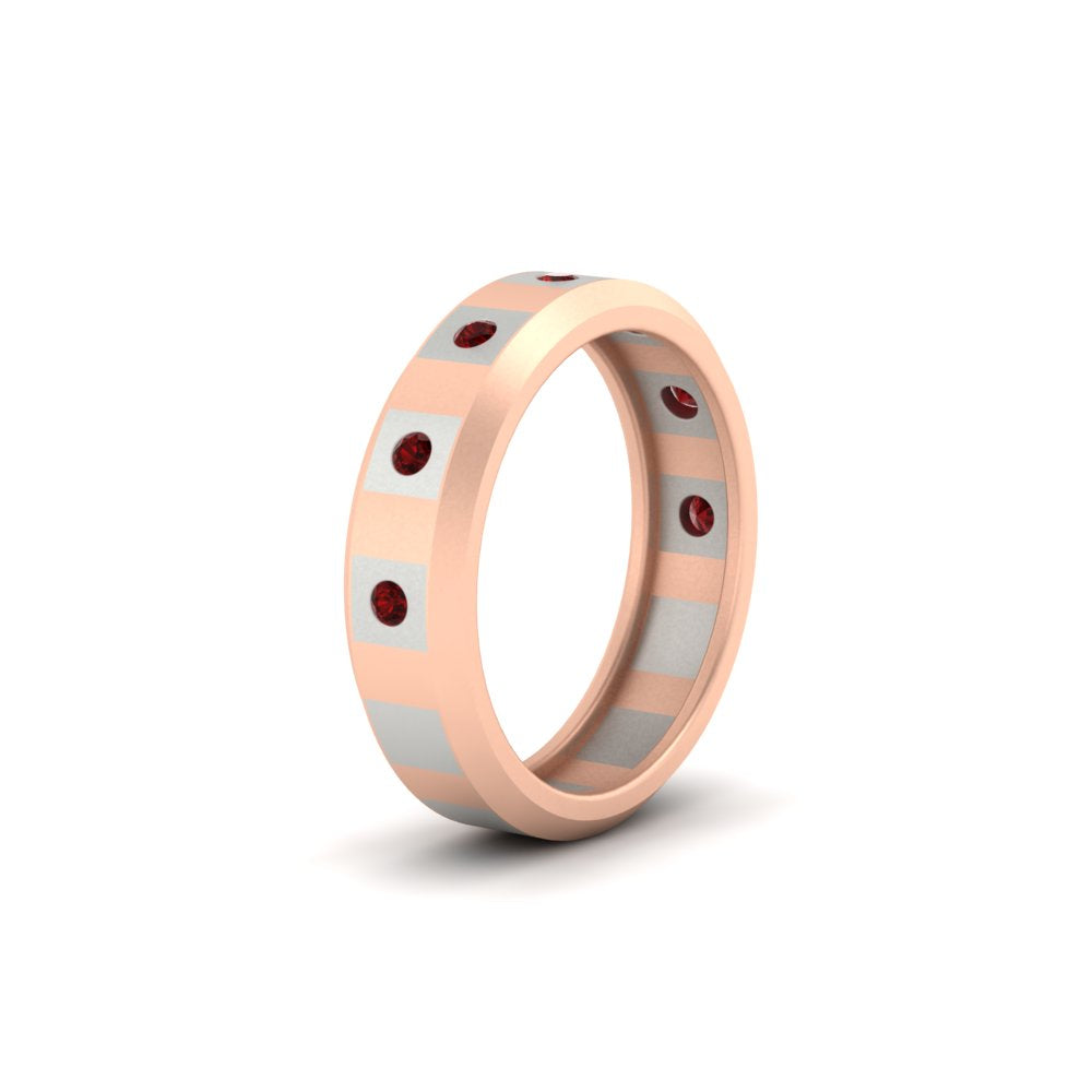 Bezel Round Mens Wedding Ring