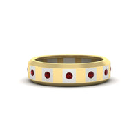 Bezel Round Mens Wedding Ring