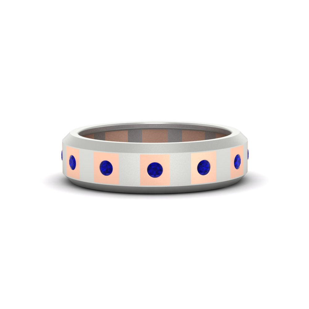 Bezel Round Mens Wedding Ring