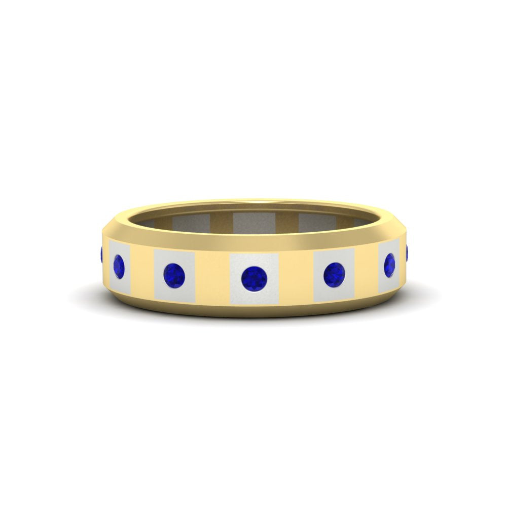 Bezel Round Mens Wedding Ring