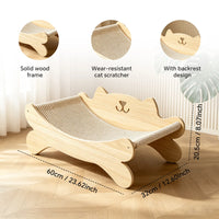 Cat Scratcher Bed for Indoor Cats Kitten Bed Cat Hammock with Solid Wood Frame Wear Resistant Sisal Backrest Design Cats