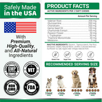 Hemp Calming Chews for Dogs 170 Count Anxiety Relief Beef Flavor