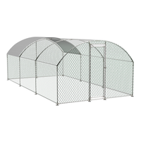 Large Chicken Coop Metal Chicken Track With Waterproof And UV Cover, Dome Shape Walk-In Fence Chicken Coop For Outdoor A