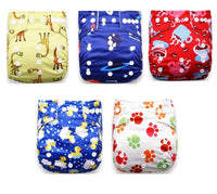Modern Luxury Printed Baby Nappy 5pcs/Lot Washable Diapers Good Quality Pocket Diaper For Kids - BIG FRENCHIES