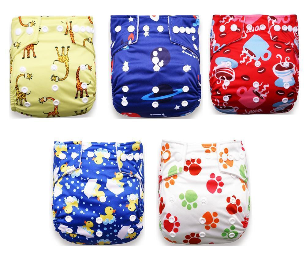 Modern Luxury Printed Baby Nappy 5pcs/Lot Washable Diapers Good Quality Pocket Diaper For Kids - BIG FRENCHIES