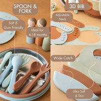 Stainless Steel Baby Feeding Set 6+ Months - Baby Blue - BIG FRENCHIES