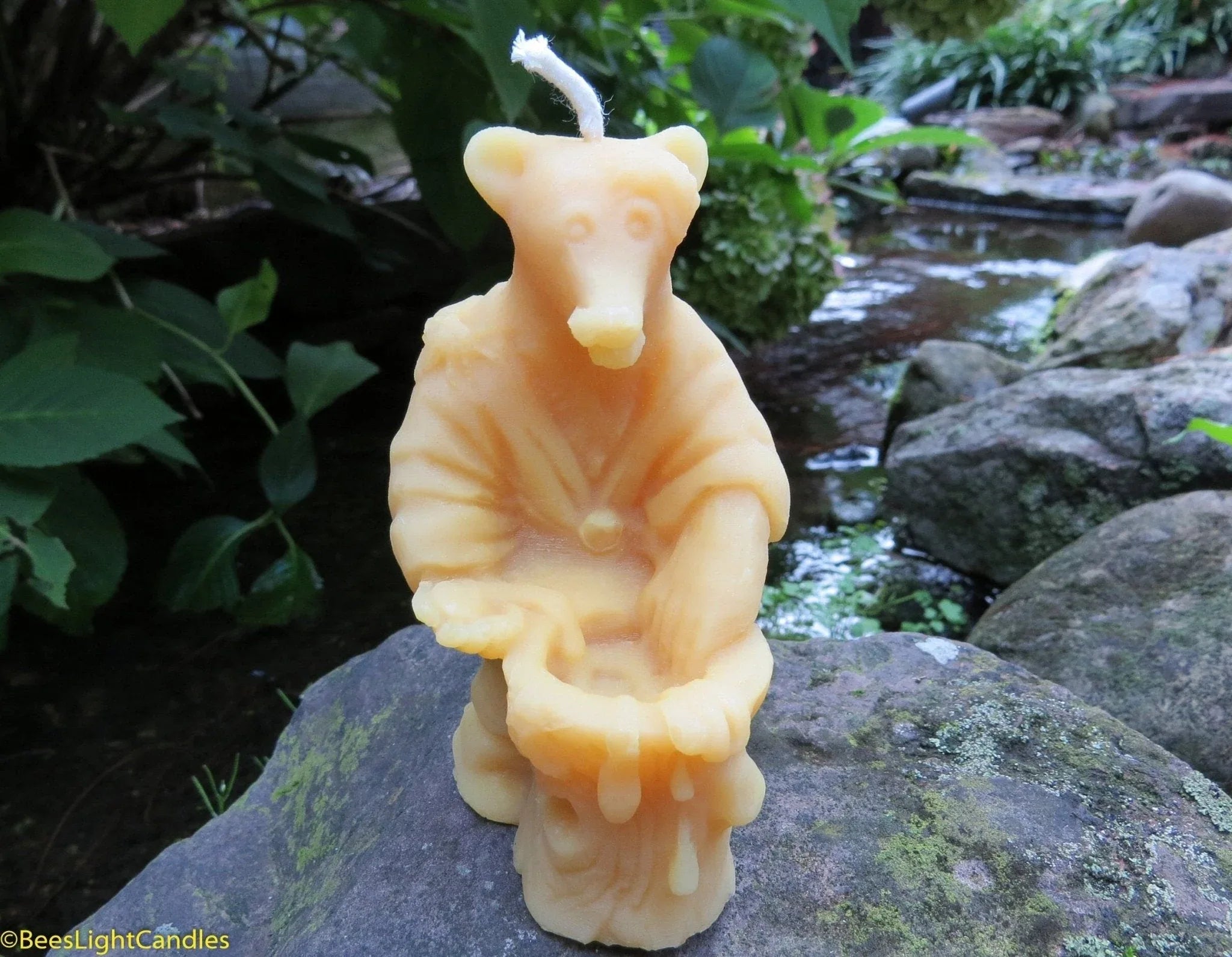 Big Bear Honeypot Beeswax Candle - BIG FRENCHIES