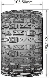 Louise RC MT-Pioneer Sport 1/8 3.8 Monster Truck MFT Belted Tires 17mm Hex Hub 0" & 1/2" Offset LT3321X