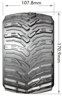 Louise RC MT-Rock Sport Compound 1/8 3.8 Monster Truck MFT Belted Tires, 0" & 1/2" Offset, LT3277X