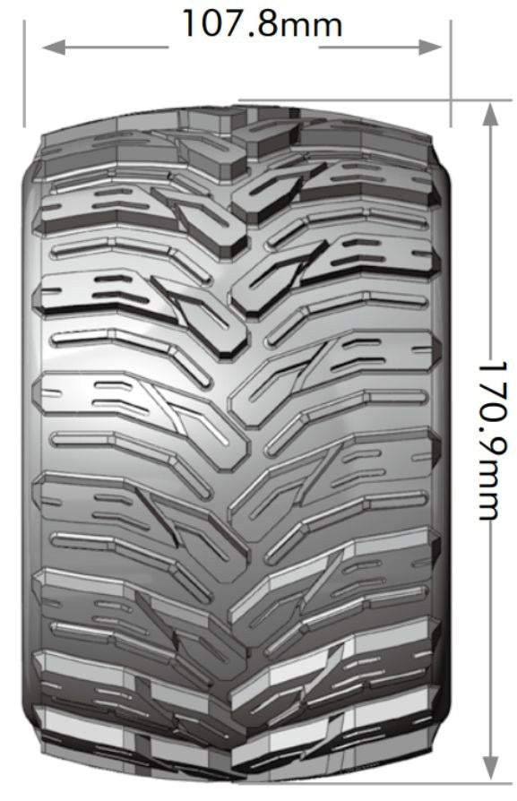Louise RC MT-Rock Sport Compound 1/8 3.8 Monster Truck MFT Belted Tires, 0" & 1/2" Offset, LT3277X