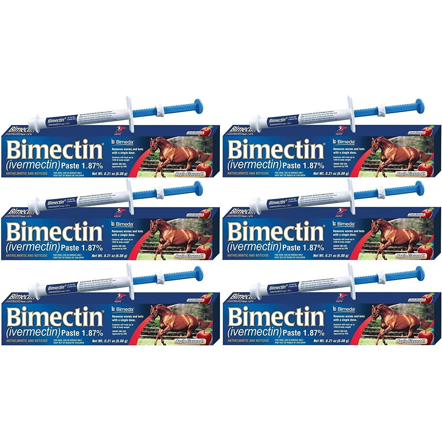 Bimectin Apple Flavored Horse Wormer 6-Pack Apple Flavor