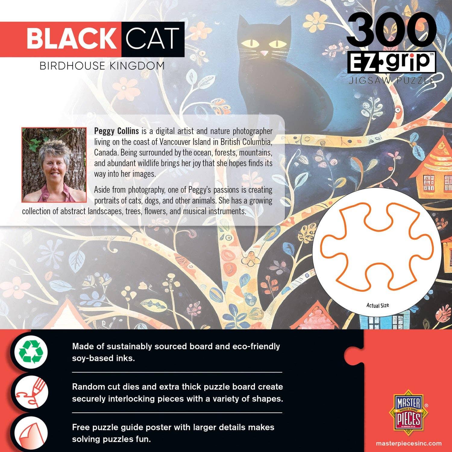 Black Cats - Birdhouse Kingdom 300 Piece EZ Grip Jigsaw Puzzle by Masterpieces Puzzles - BIG FRENCHIES