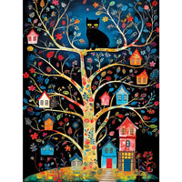 Black Cats - Birdhouse Kingdom 300 Piece EZ Grip Jigsaw Puzzle by Masterpieces Puzzles - BIG FRENCHIES