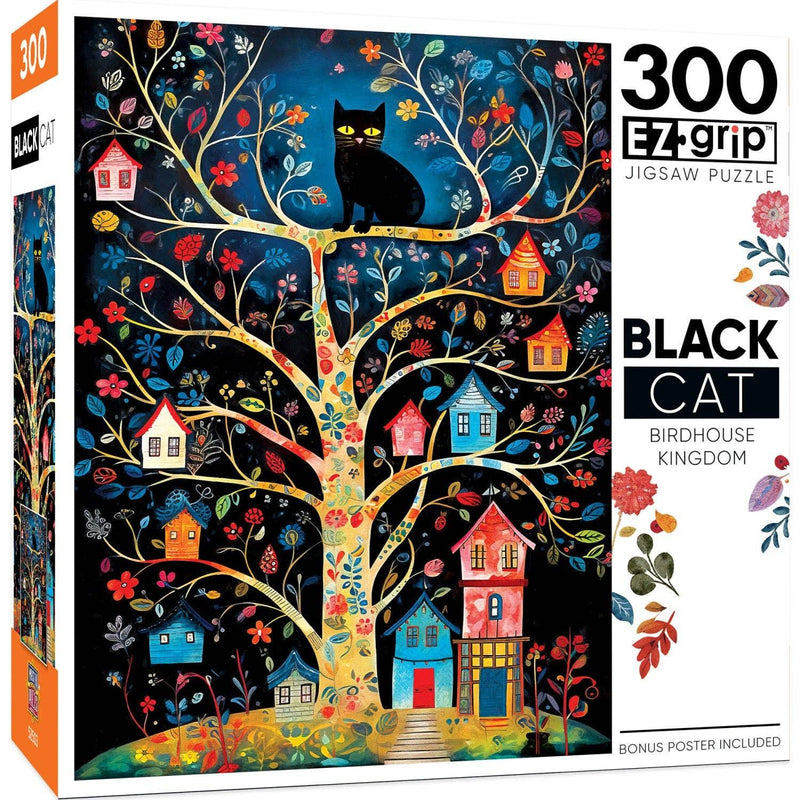 Black Cats - Birdhouse Kingdom 300 Piece EZ Grip Jigsaw Puzzle by Masterpieces Puzzles - BIG FRENCHIES