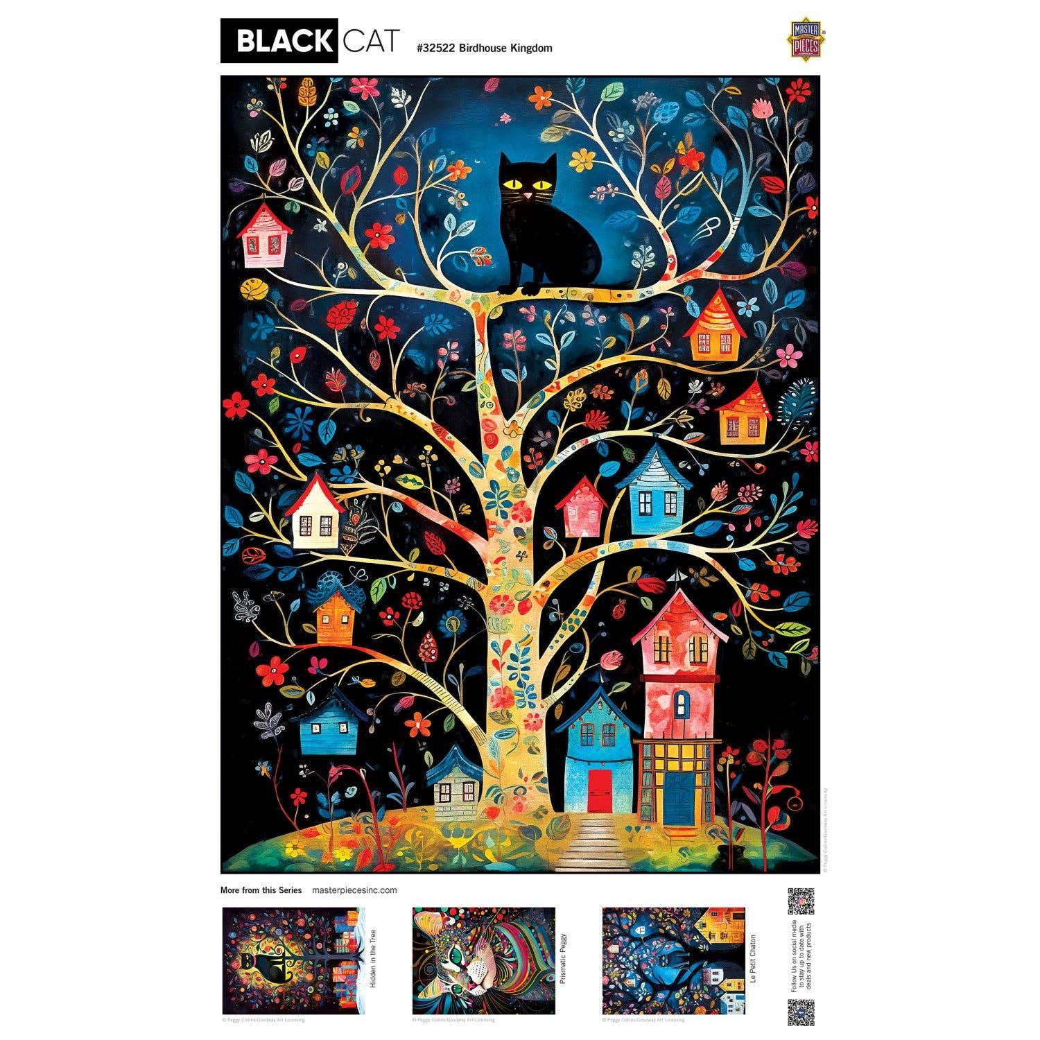 Black Cats - Birdhouse Kingdom 300 Piece EZ Grip Jigsaw Puzzle by Masterpieces Puzzles - BIG FRENCHIES