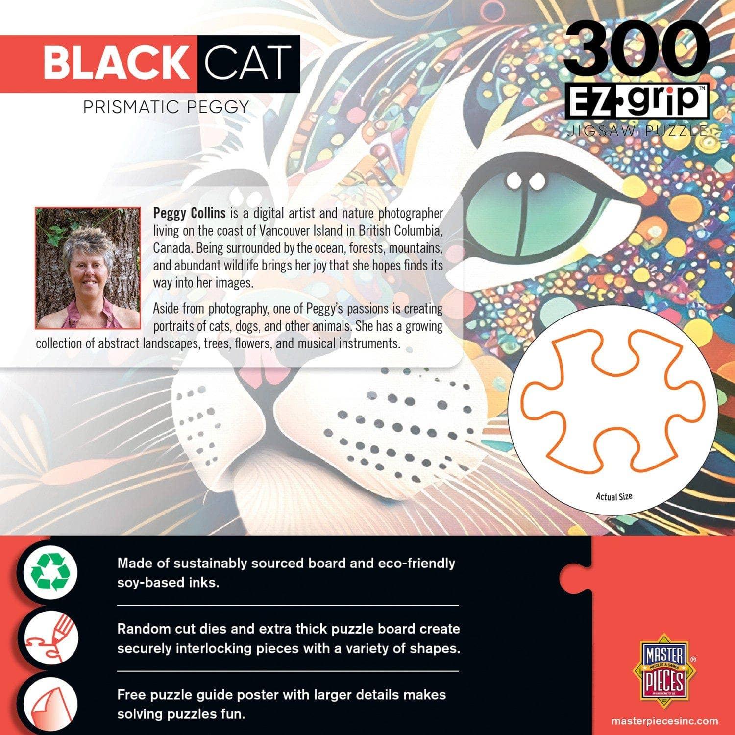 Black Cats - Prismatic Peggy 300 Piece EZ Grip Jigsaw Puzzle by Masterpieces Puzzles - BIG FRENCHIES
