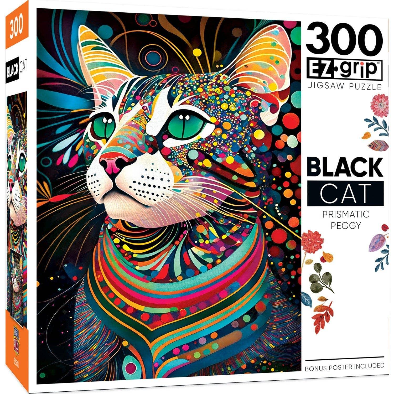 Black Cats - Prismatic Peggy 300 Piece EZ Grip Jigsaw Puzzle by Masterpieces Puzzles - BIG FRENCHIES