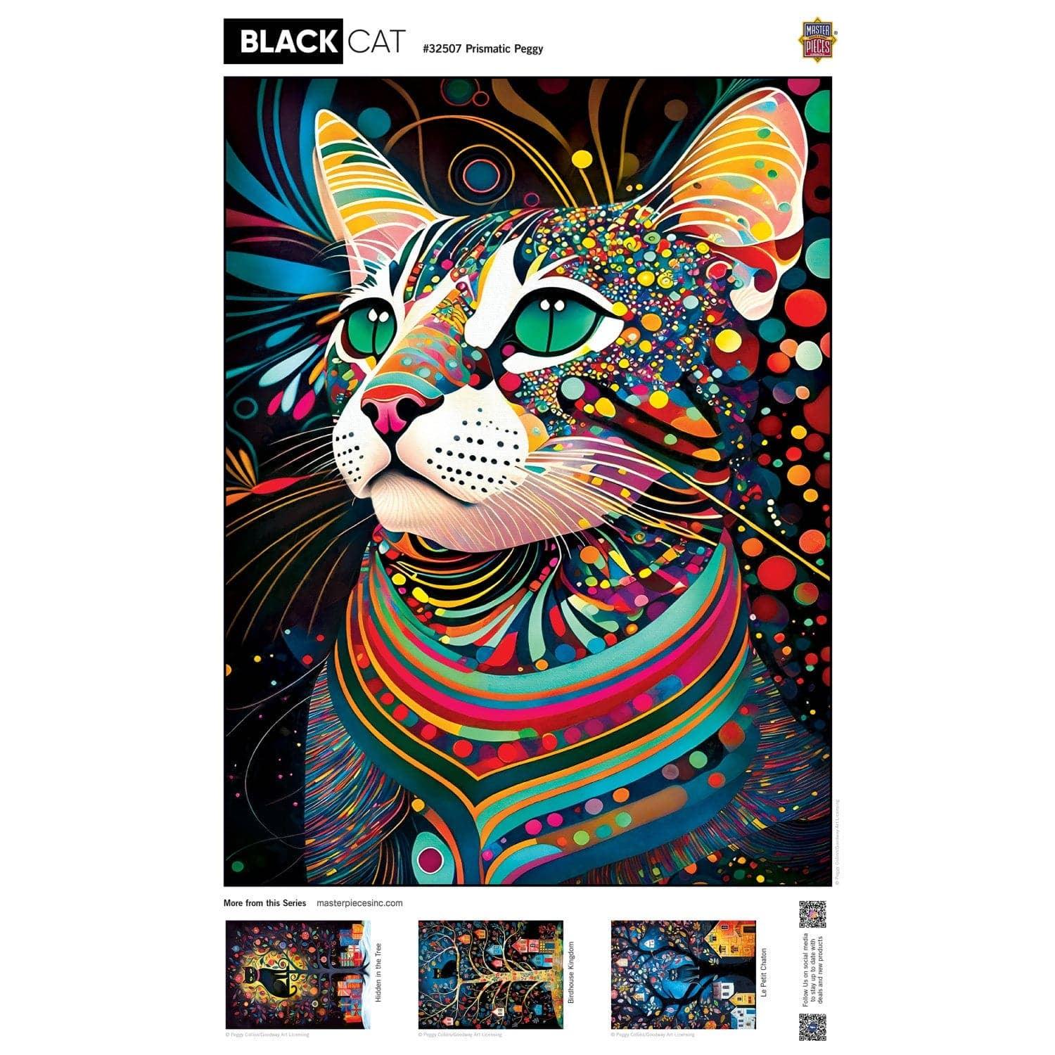 Black Cats - Prismatic Peggy 300 Piece EZ Grip Jigsaw Puzzle by Masterpieces Puzzles - BIG FRENCHIES