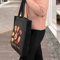 Black Korean Tote Bag – Ice Cream Design with Zipper & Pocket - BIG FRENCHIES