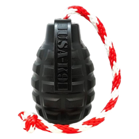 USA-K9 Magnum Grenade - Black Magnum Rubber Chew Toy for Extreme Chewers | USA Made - BIG FRENCHIES